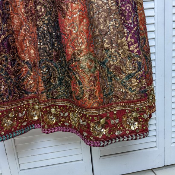Ethnic Bohemian Festival Maxi
Skirt India Zari Embroidery
Cotton Sequin Quilted - Picture 8 of 14